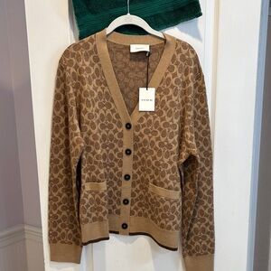 NWT Coach Tan and Brown Women's Cardigan